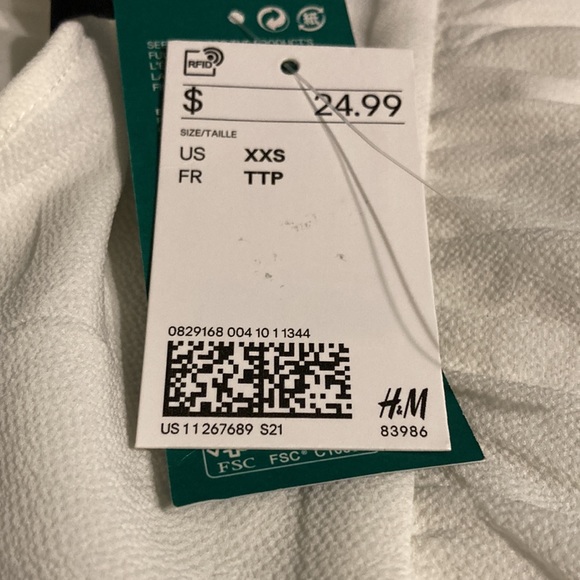 H&M Conscious  NWT floor white maxi dress spaghetti straps  XXS - Picture 6 of 6